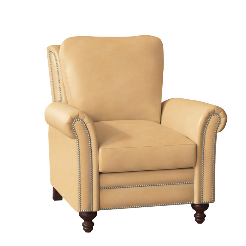 Richardson Recliner, Rio Mineral Genuine Leather, Mahogany, Pewter