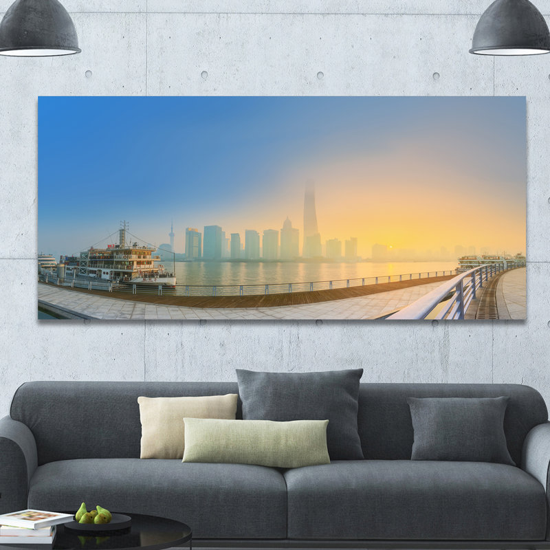 «Shanghais Night with Lights», photographie, H 8 po x l 12 po x P 1 po, Toile tendue