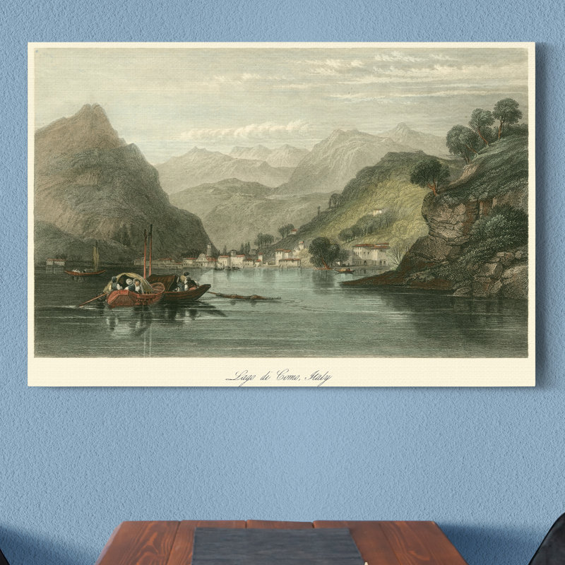 Lago di como Italie-reproduction sur toile tendue, H 27 po x l 18 po x P 1 po