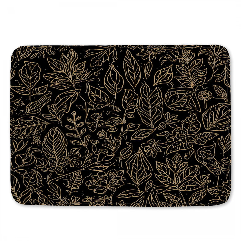 Tapis pour salle de bain Gold Leaf, L 24 po x L 17 po