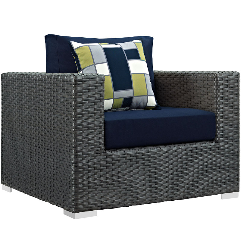 Ensemble modulaire d'extérieur Sunway 3 pièces Modway, Toile bleu marine Sunbrella®