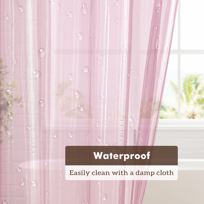 Doublure de rideau de douche imperméable légère en PEVA, Rose clair, H 72 po x l 72 po