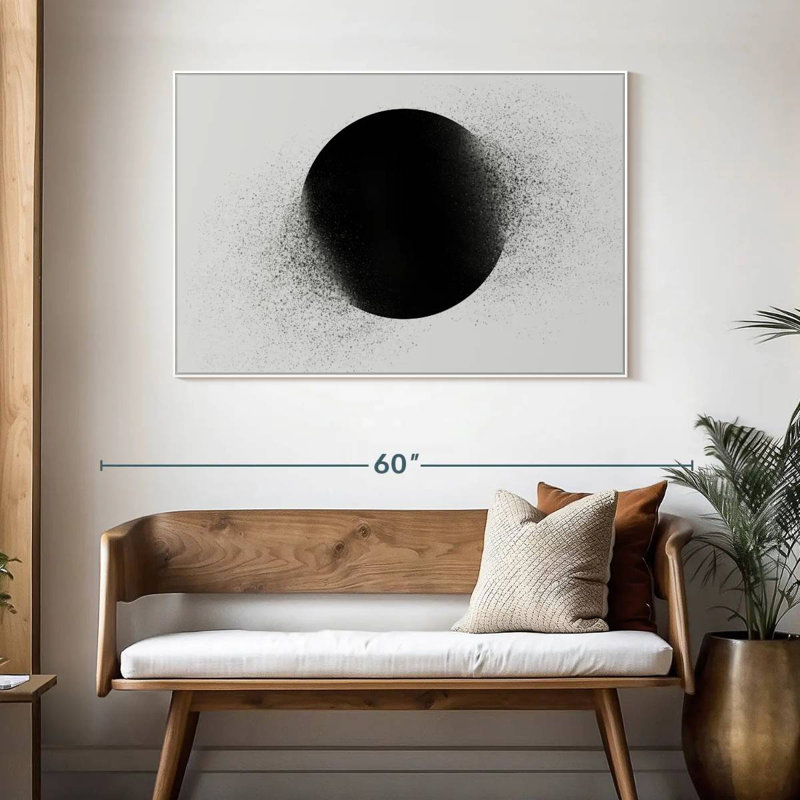 Cercle géométrique Prieto, 46 po x 31 po, Cadre flottant blanc