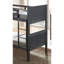 Lit simple superposé au-dessus de style transitionnel avec structure réversible en bois massif brun anthracite, conception à lattes, tête de lit à panneau et décoration de chambre à coucher convertible avec cadre en bois franc, finition, pour