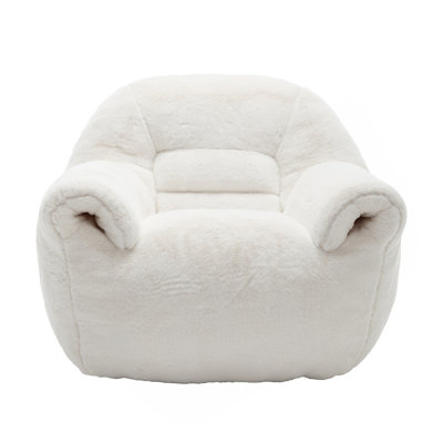 Bean Bag Chair, Comfy Bean Bag Sofa With Back Support, Faux Fur Bean Bag Chair For Adults And Kids, Stuffed Floor Sofa For Living Room, Bedroom, Apart