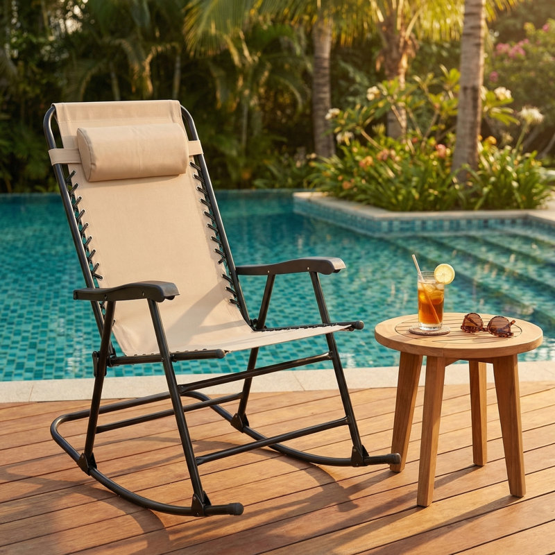 2 chaises longues pliantes, kaki, Kaki