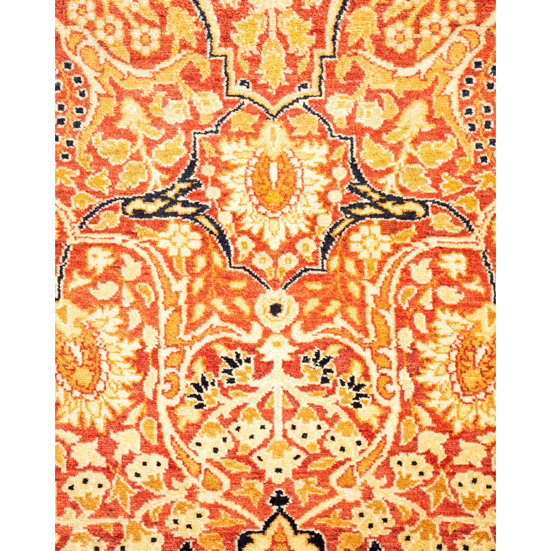Hayner One-of-a-Kind Hand-Knotted New Age 8'1" Round Wool Area Rug in Orange/Rust