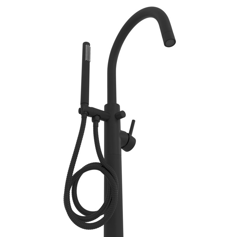 Single Handle Deck Mounted Clawfoot Tub Faucet, Matte Black