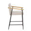 Tabouret de comptoir de style Mid-Century avec accoudoirs en bois Henri-274776796
