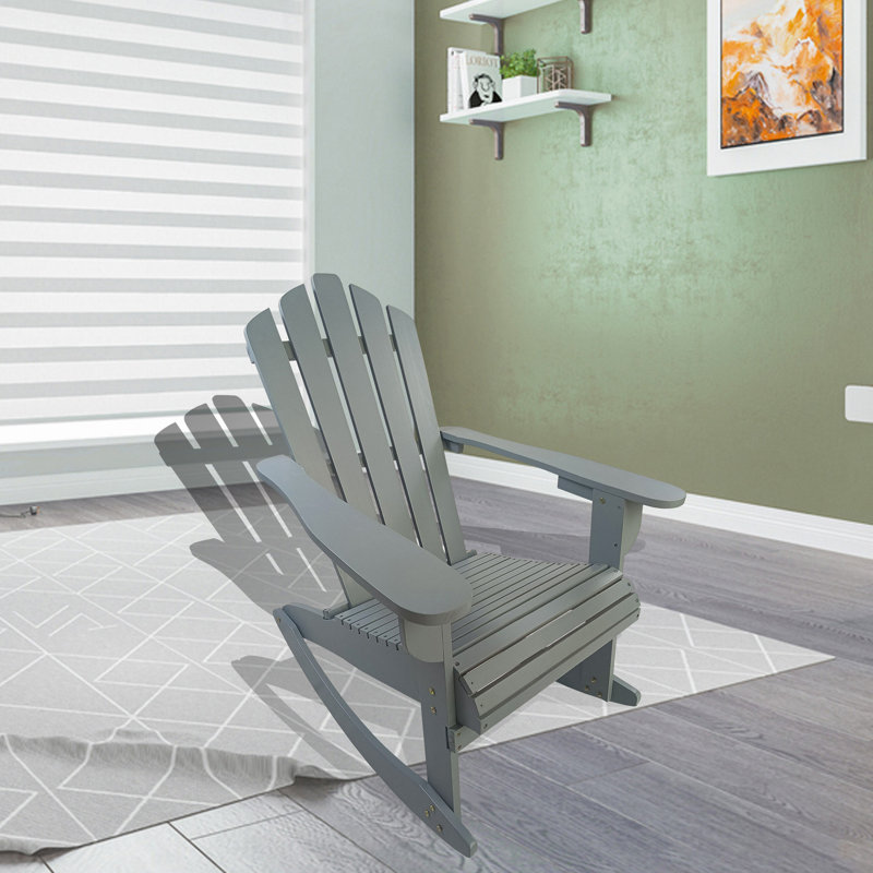 Chaise Adirondack inclinable en bois, Gris