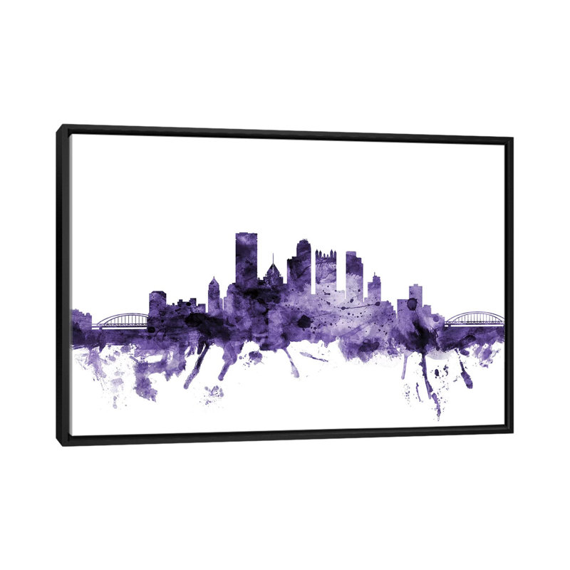 « pittsburgh, pennsylvanie horizon » par michael tompsett, impression sur toile tendue, H 18 po x l 26 po x P 1,5 po