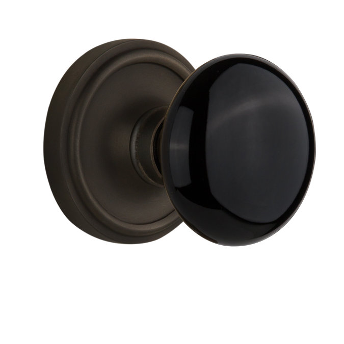 Classic Rosette with Black Porcelain Door Knob Nostalgic Warehouse 