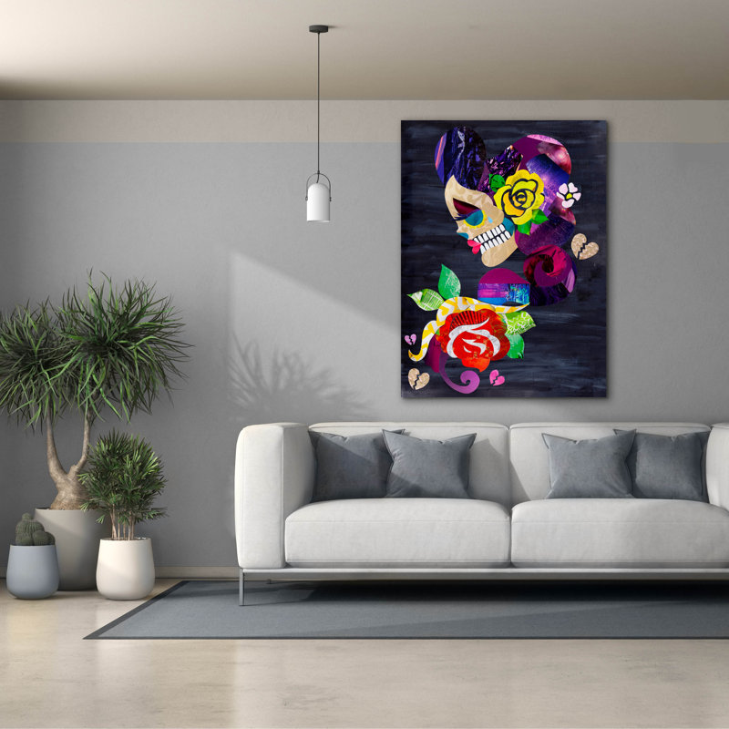'Sad Skull' by Artpoptart Canvas Wall Art, 54" H x 40" W x 1.5" D
