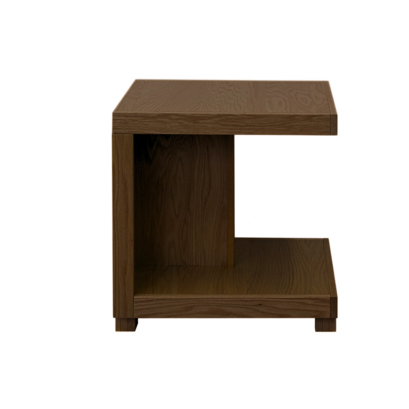 Table Canyon 18 po, finition chêne bourbon, sans assemblage, bois massif et placage, une tablette, entrée urbaine rustique 18 pouces côté bourbon, fabrication en bois, zone d'enceinte Millipede