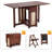 4-Person Walnut Wood Foldable Dining Set