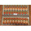 Tapis bleu / rouge / gris à motif géométrique en laine tissé à plat à la main 4 pi 11 po x 6 pi 5 po