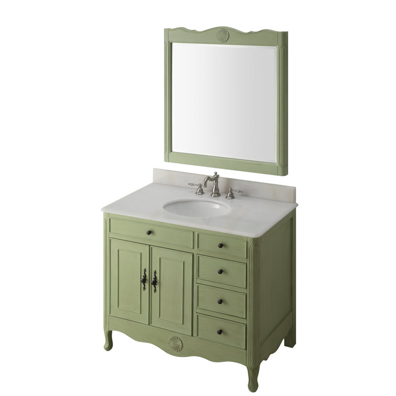 Ensemble de meuble-lavabo simple 38 po Medina, Vert vieilli