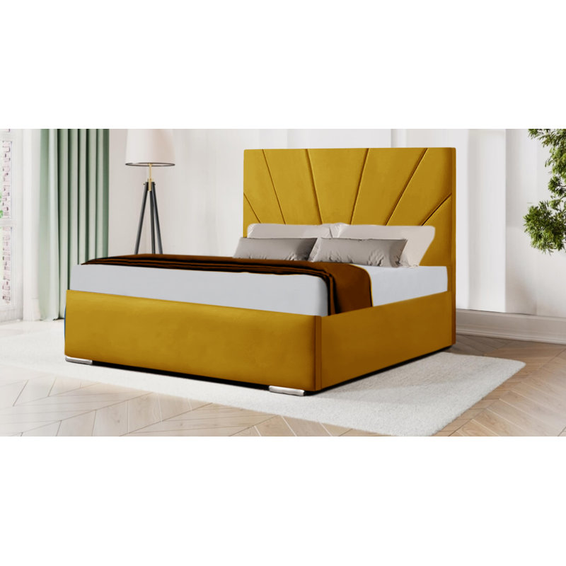 Ambere Bed Frame, Yellow Mustard, Double (4'6)