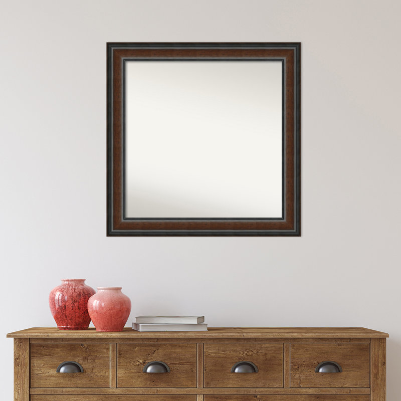 Halcott Solid Wood Rectangle Wall Mirror, 26.75" H x 26.75" W