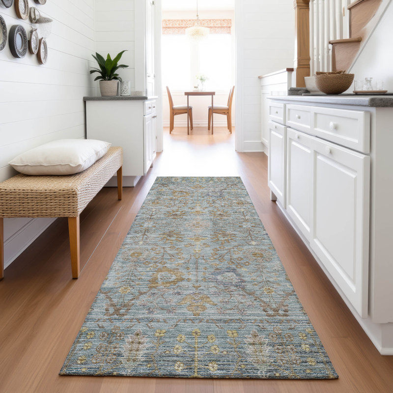 Premium Machine Washable Wayne AMF1106 Global Rug, Runner 2'3" x 7'6"