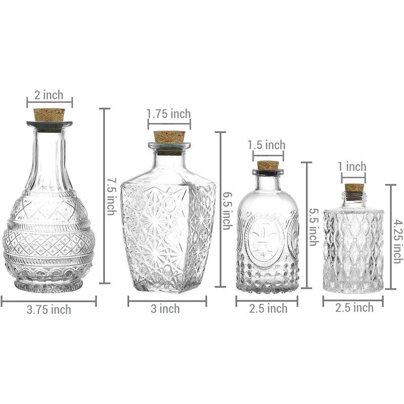 Glass Decorative Bottle, Clear