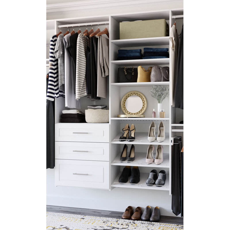 96'' - 120'' Closet System (Can Be Cut To Fit), White