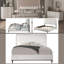 Très grand lit en tissu gris clair-117249499