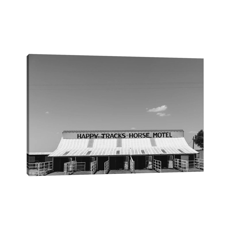 Horse Motel by Bethany Young - Print on Canvas, Wrapped Canvas, 66.04cm H x 101.6cm W x 3.81cm D