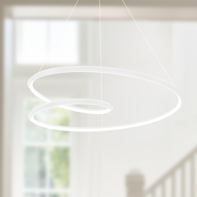 Ampersand 1 - Light LED Pendant, 129.63" H x 39.375" W x 39.375" D, White