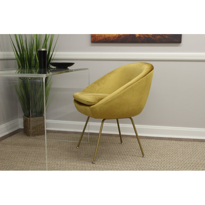 Chaise de salle à manger rembourrée Arpin, Or, Or