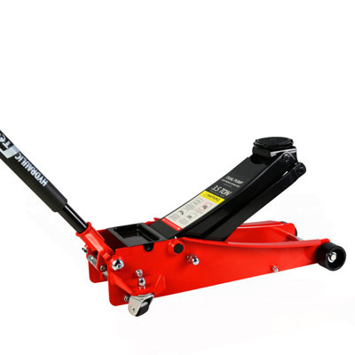 Cric de plancher, cric de plancher à profil bas de 3,5 tonnes, cric de course en acier robuste avec pompe à levage rapide à deux pistons, plage de levage du cric de plancher de 4 po à 21 po