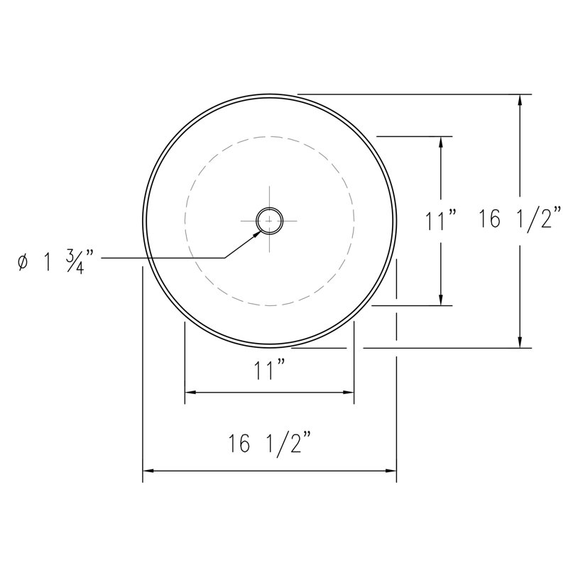 Elanti 16.5'' White Ceramic Circular Bathroom Sink