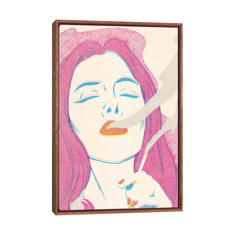 Smoke by Joseph McDermott - Print on Canvas, 66.04 cm H x 45.72 cm W, Classic Brown Wood Framed
