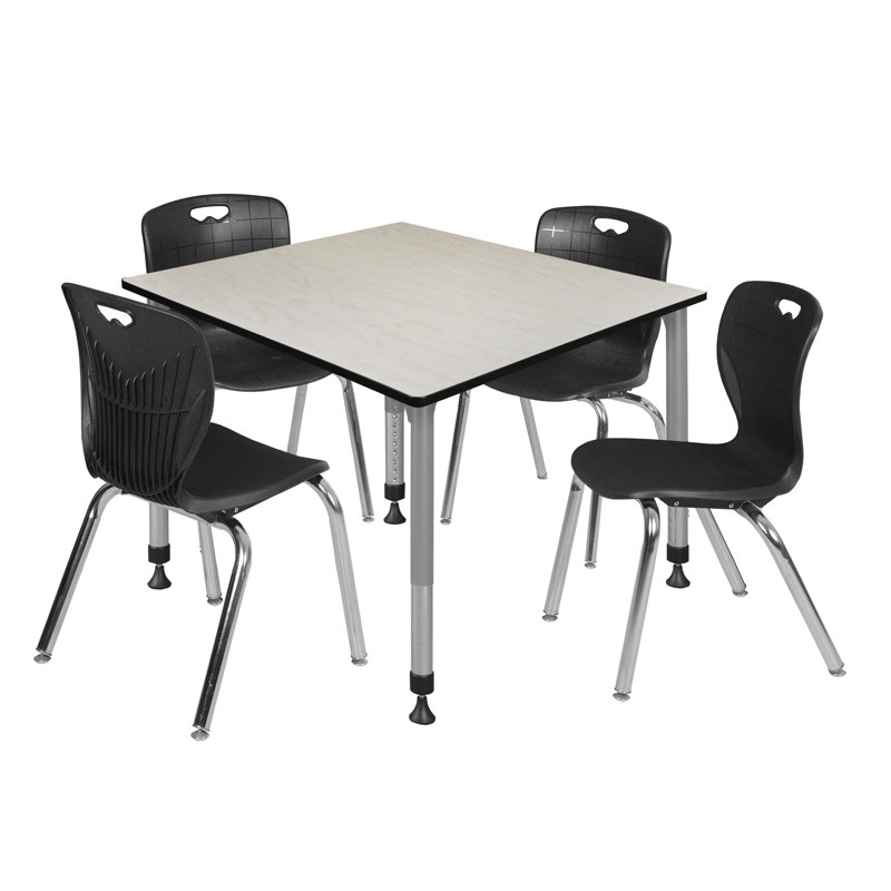 Ensemble de table de salle à manger L 42 po Romig Kee, H 34 po x L 48 po x l 48 po, Érable, Noir