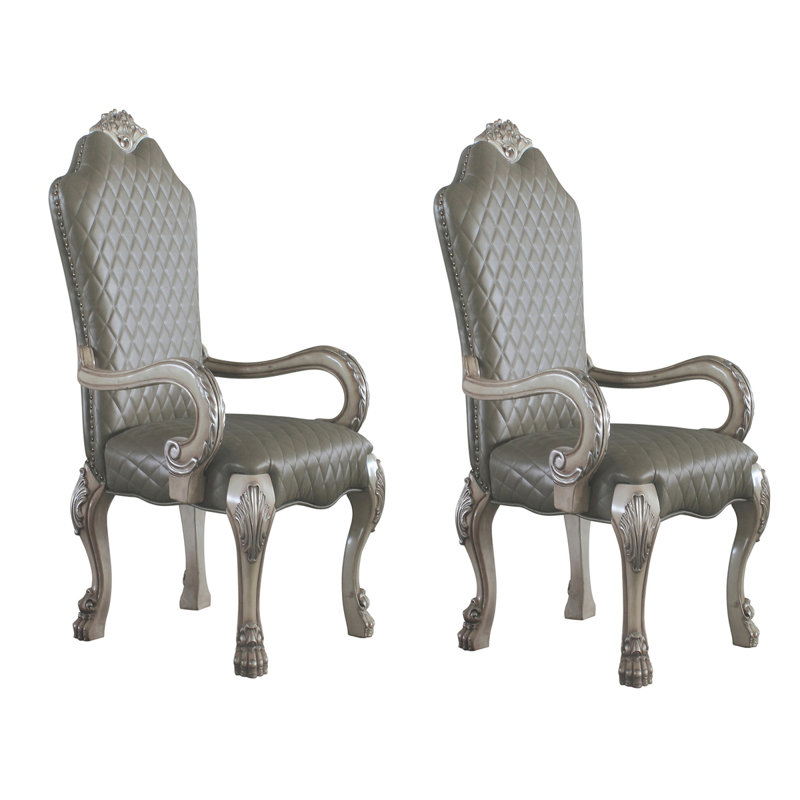 Ensemble de 2 chaises grises et rétro blanc cassé