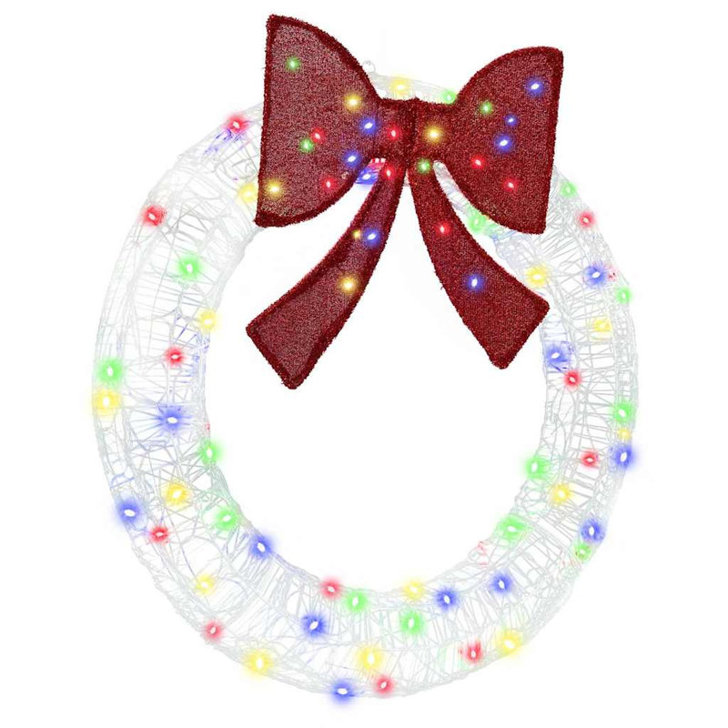 Faux Acrylic Wreath, 92 cm x 92 cm, Multicolour