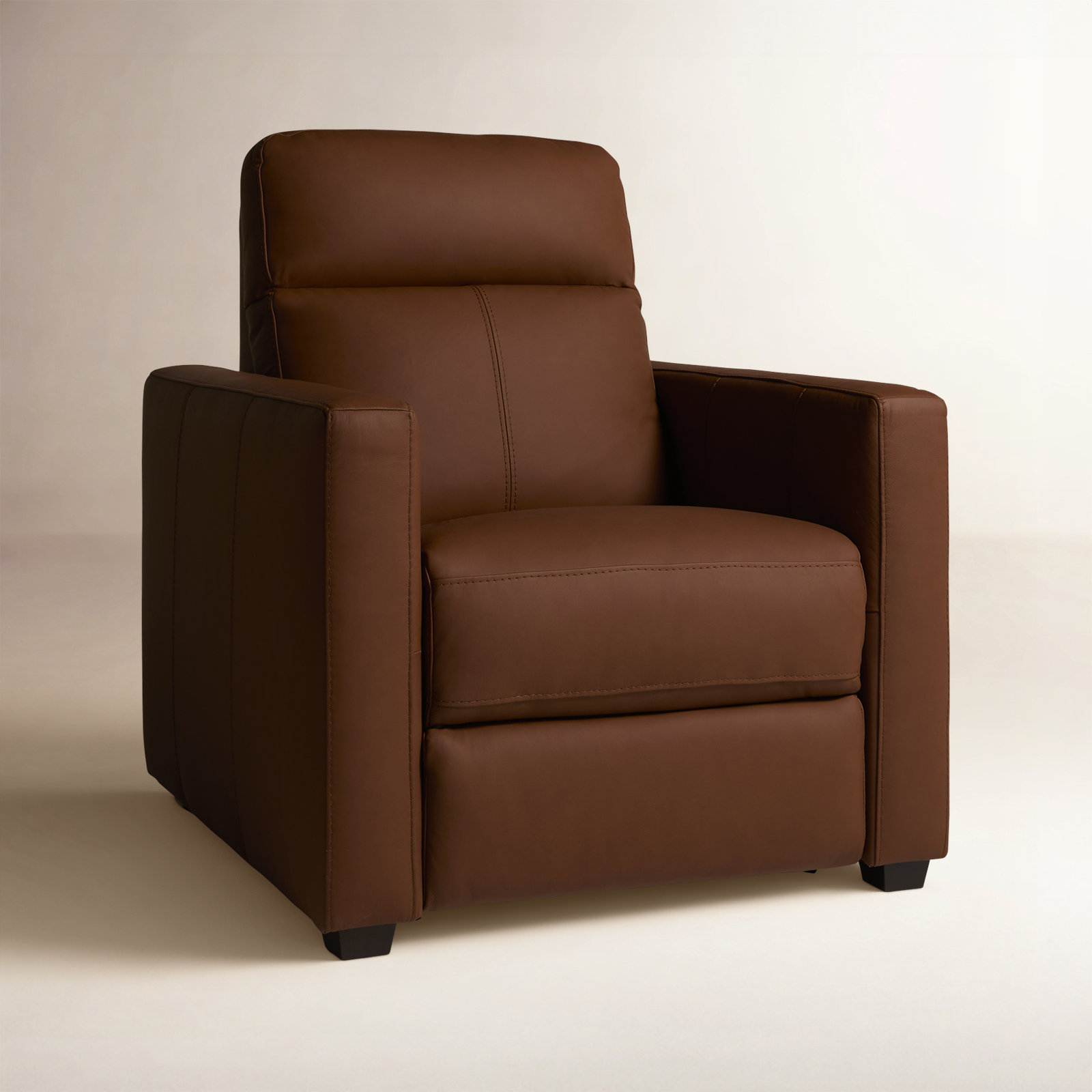 Broadway 34" Genuine Leather Power Recliner, Cinnamon Leather Match