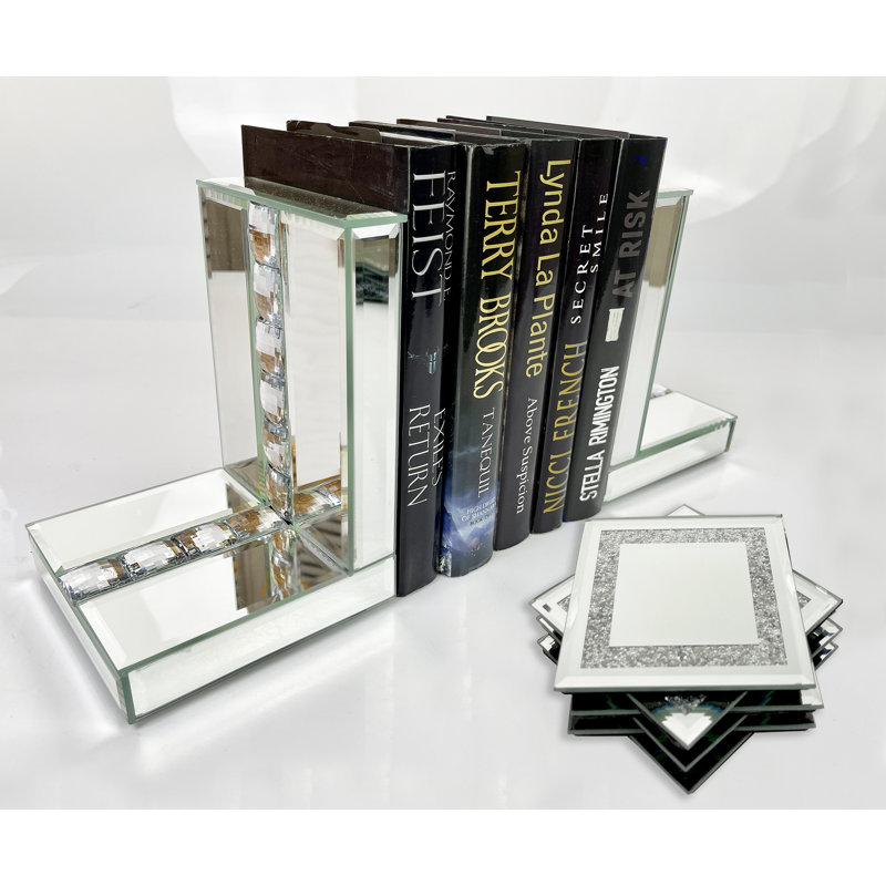Glass Non-Skid Bookends, Clear