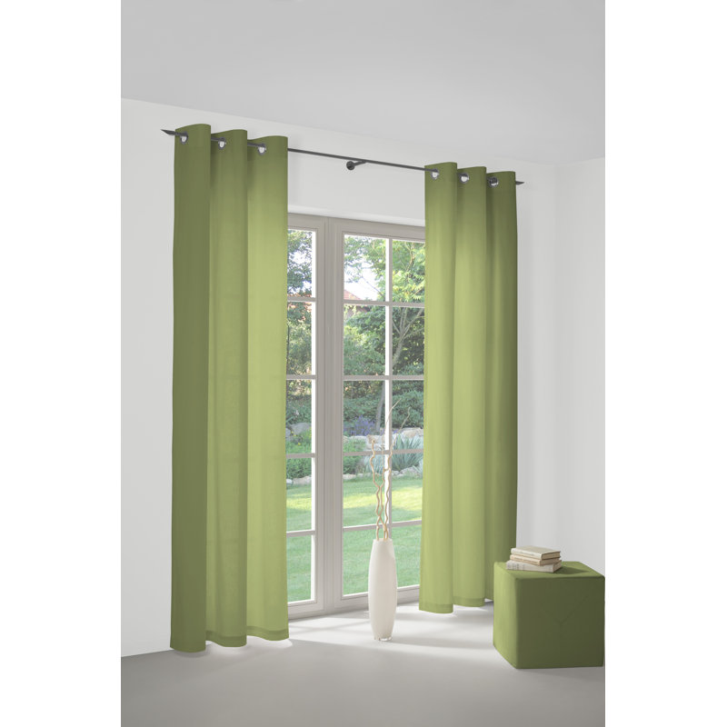 Polyester Blackout Grommet / Eyelet Curtain Panel, 142cm Width x 395cm Drop, Green
