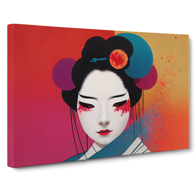 Wonderful Geisha Abstract - Wrapped Canvas, 50cm H x 76cm W x 3cm D