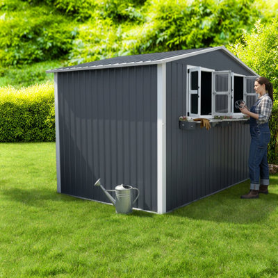 Remises spacieuses, remise de jardin moderne en métal de 6 pi x 9 pi pour la cour arrière