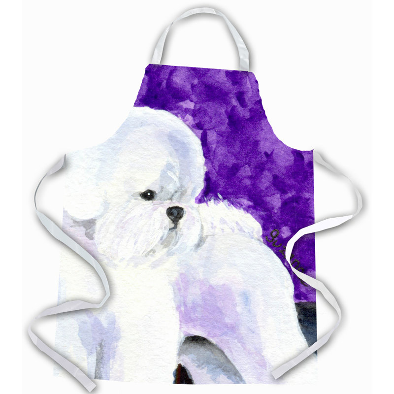 Tablier de bichon frisé bichon, Mauve / Blanc