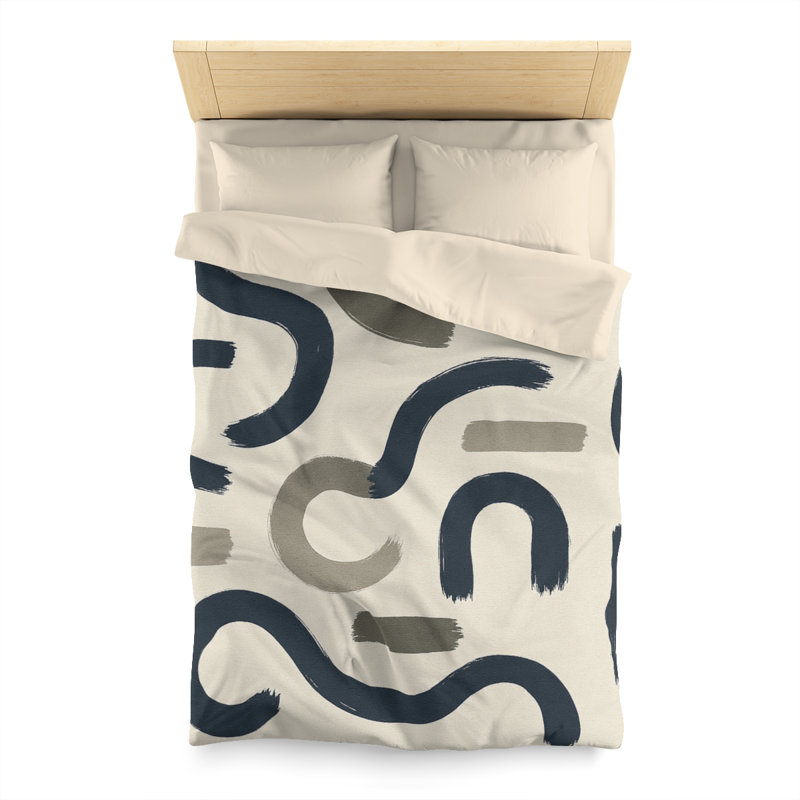 Microfiber Duvet Cover Boho Style, Design 72, Cream, Twin Duvet Cover