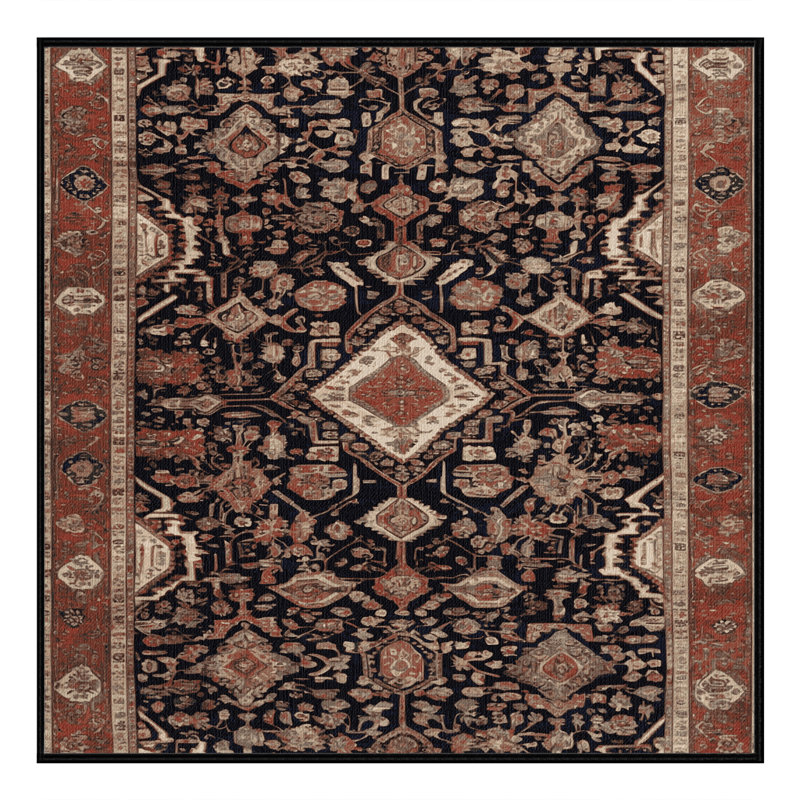 Tapis brun lavable à la machine, Carré 8 pi