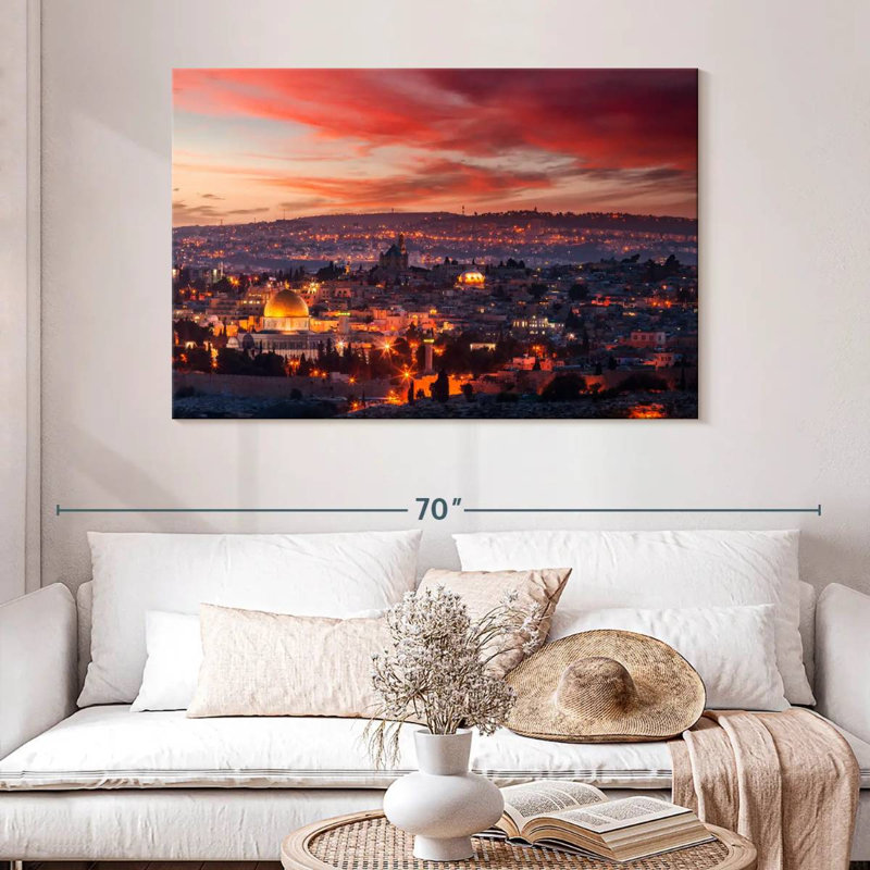 Hannes Jerusalem At Sunset, 32" H x 48" W