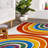 Classic SpinClean Double Rainbow Machine Washable Kids Area Rug-1777043967