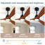 Ventilateur de plafond noir moderne 52 pouces avec lumière et 3 pales en bois massif avec moteur à courant continu réversible et télécommande