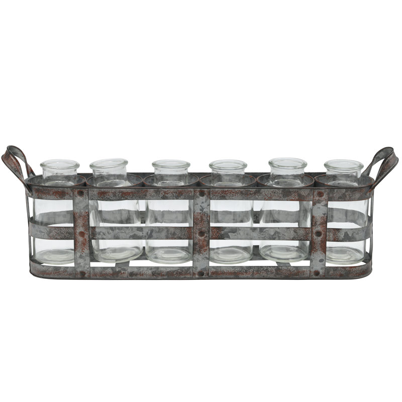 Vase de table à bud en métal Bradsher, Argent
