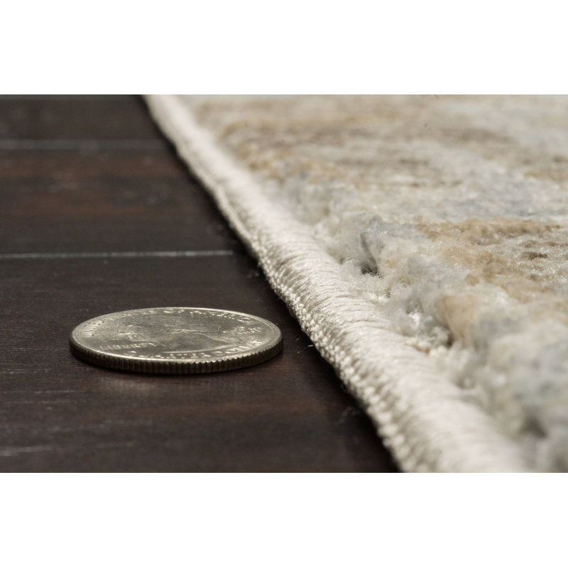 BLEU 2X7,5 17582-980 GRIS / BEIGE, Tapis de couloir 2 pi x 7 pi 5 po