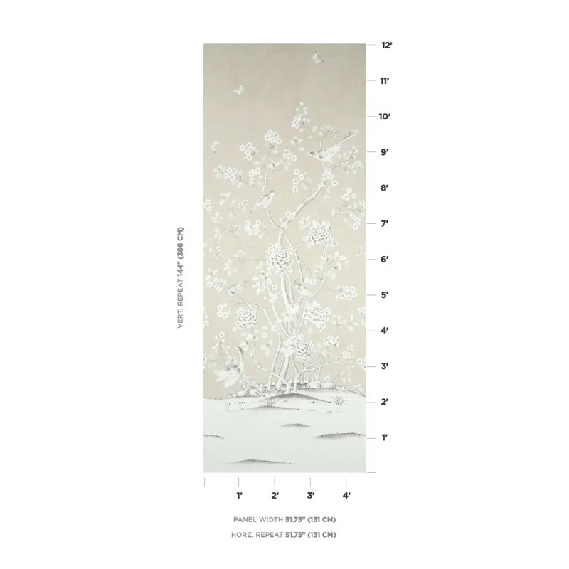Schumacher x Mary McDonald Chinois Palais Panel, Stone